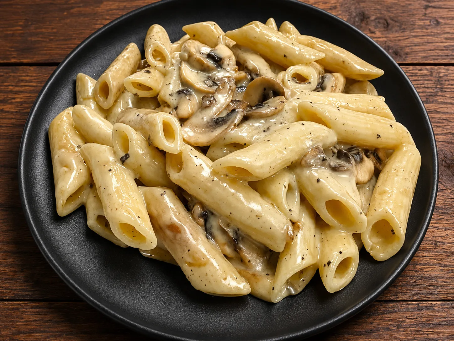 Mushroom Madness creamy vegetarian pasta at Pasta Basta in Winnipeg